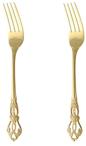 Custom Engraved Cutlery Set, Set of 2 Pieces, Engraved Stainless Steel Dinner Forks, Personalized Adult Cutlery Set, Fork, Knife, Couple Gifts for Valentine's Day Birthday Anniversary