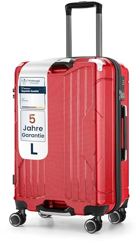 4FLY Aluminium-Rahmen Hartschalen-Reisekoffer Ultraleicht L - Groß 68 cm (69L) - Aufgabegepäck Koffer mit TSA-Schloss, 4 Spinner-Doppelrollen & Aluminium-Teleskopgriff, Trolley Reisegepäck