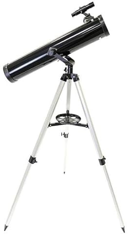 Centon 700x76 Reflector Telescope in Black with 76mm Objective Diameter, 700mm Focal Length, SR4mm, 12.5mm, 20mm Eyepieces, 3x Barlow Lens, 5x24 Finder Scope, Altazimuth Mount