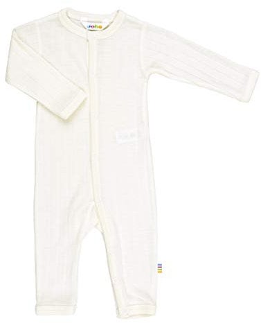 Joha Baby Unisex Schlafoverall aus Merino-Wolle/Seide Navy weiß, Farbe:weiß, Größe:50