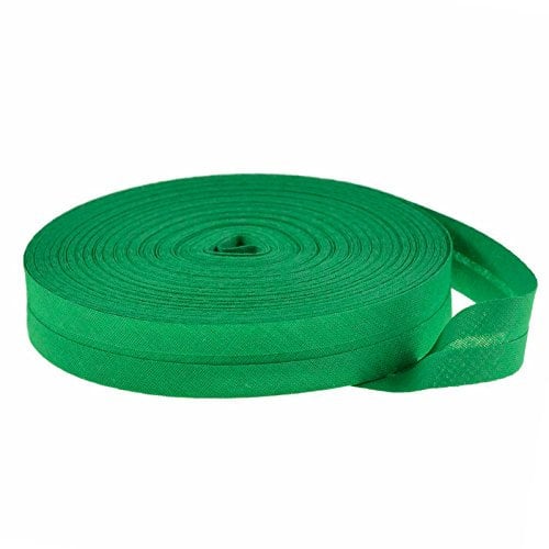 25m Baumwoll-Schrägband uni 20mm breit gefalzt Einfassband 50 Farben wählbar, Farbe:grün