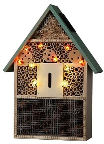 NOMA Solar Insect Hotel with Warm White LED Ladybirds and Bees, 30 cm (Pack of 1)