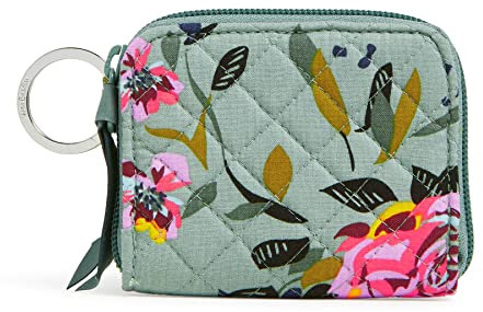 Vera Bradley Damen Baumwolle Petite Zip-Around Geldbörse mit RFID-Schutz, Rosy Outlook – recycelte Baumwolle, Einheitsgröße