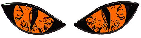 BIKE-label Aufkleber 3D Böse Augen für Auto Motorrad Helm Neon orange 910063