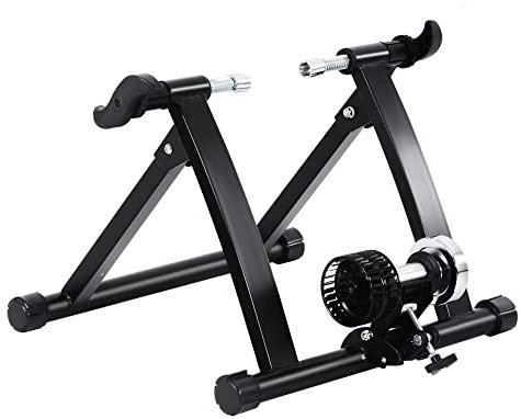 HOMCOM Rollentrainer Fahrrad Rennrad Heimtrainer Trainer faltbar Magnetbremse Schwarz 54,5 x 47,2 x 39,1 cm