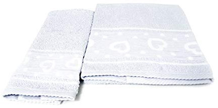 BiancheriaWeb Handtuch-Set Copiola Badetuch aus Frottee, 100 % Baumwolle, Modell Amore Grau