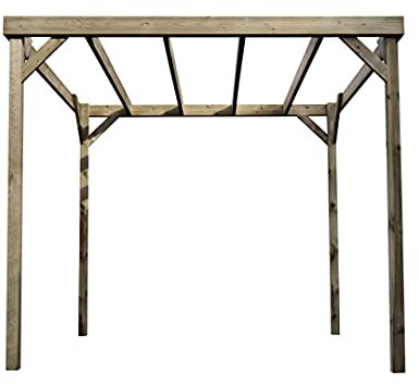 Wooden Garden Box Pergola - Canopy Shade Gazebo (2.4m x 3m, Rustic Brown)