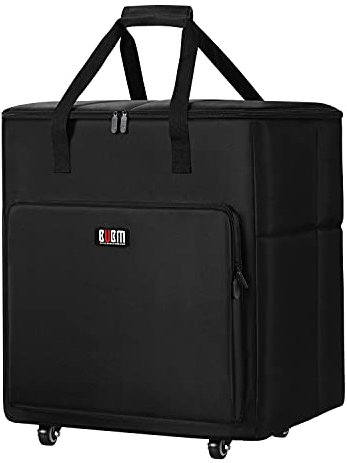 DingGreat Reisetasche für Desktop Computer und Monitor, Tragetasche mit Rädern für Transport und Aufbewahrung Computer PC-Gehäuse, Tastatur, Kabel und Maus (NUR MIT Tasche) (Mittel)