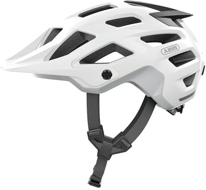 ABUS MTB-Helm Moventor 2.0 - komfortabler Fahrradhelm fürs Gelände - All-Mountain-Helm - für Damen und Herren - Weiß Matt, M