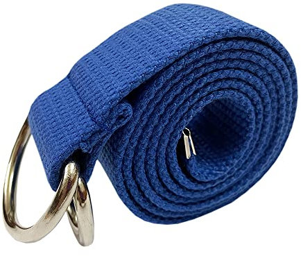 Oneyijun Geflochten Segeltuch Gürtel Frauen Männer mit Doppelt Silber Metall D-Ring-Schnalle Beiläufig Unisex 113cm