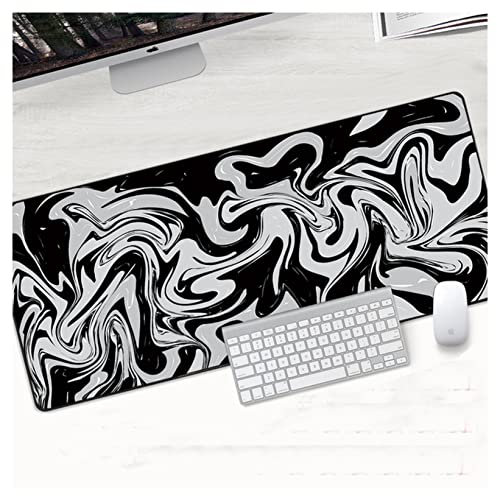 dianyuntech Mauspad XXL 90x40cm Schwarz-Weiß-Gaming-Mauspad Große Gamer Große Mauspad Computer Gaming Verriegelungskante Mousepad Tastatur Desk Mice Pad Mauspad (Color : YT-002, Size : 700x300x2mm)