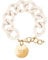 ICE - Jewellery - Chain bracelet - Almond skin - Kettenarmband mit weissfarbenen XL-Maschen für Frauen, geschlossen mit einer goldenen Medaille (020353)