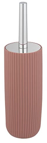 WENKO WC-Garnitur Mod. Agropoli Altrosa, geschlossener Bürstenhalter aus hochwertigem Kunststoff mit strukturierter Oberfläche, BPA-frei, hygienische WC-Bürste, Ø 10 x 36,5 cm