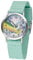 Atrium Kinder Armbanduhr Mädchen Analog Quarz mit Nylonband Textilband Mint und Motivzifferblatt Pferd Siabelle Pastellfarben A44-13