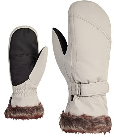 Ziener Damen KEM Mitten Lady Glove Ski-Handschuhe/Wintersport |warm, atmungsaktiv, Silver beige, 7.5