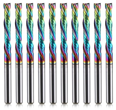 EU_HOZLY DLC-Beschichtung, UP-Down-Schnitt, 2 Flöten, Spiralkarbid-Fräswerkzeug, CNC-Fräser, Kompression, Holzschaftfräser, 3.175mm Schaft, 3.175mm Schneiddurchmesser, 22 mm CEL