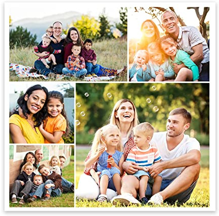 CCWACPP Collage Foto Leinwanddrucke individuell mehrfarbig personalisierte Wandbilder Foto auf Leinwand personalisierbar Poster Geschenke für Haustier Baby Familie 30x30 cm