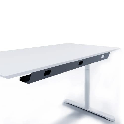 Actiforce® Premium Kabelwanne 110cm einteilig | Der Kabelkanal für effektives Kabelmanagement am Schreibtisch für Dein Büro | Kabelhalter fix (schwarz)