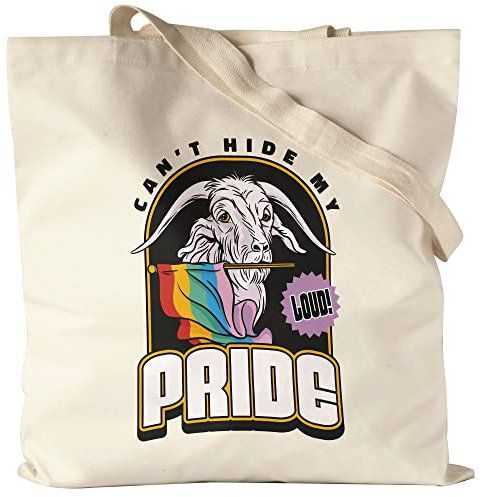 Hey!Print Can't Hide My Pride Jutebeutel Stoffbeutel Canvas LGBT Gay Rainbow LGBTQ Pride Queer Homosexuell CSD Pride Month