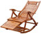 ADITAM Leichte Campingstühle Gartenliegen Klappstuhl Gefalteter Bambus-Liegestuhl, 5-Fach Verstellbarer Schaukelstuhl, Wattepad und Fußmassage, Garten-Sonnenliege (Color : Wood Color) Double The
