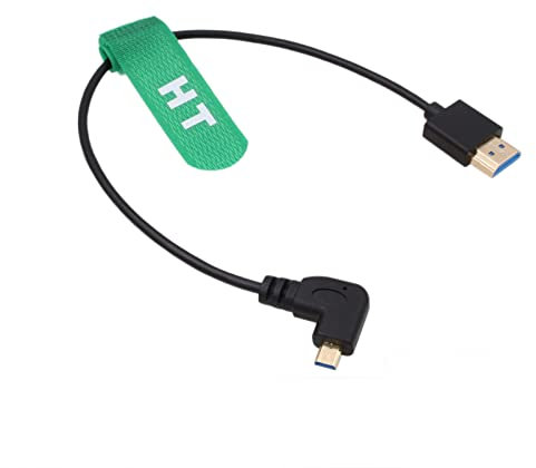 Micro HDMI 4K 120Hz 8K Ultra HD cavo per Sony A6500 A7III Canon EOS M R5 R7 GH4 X-T4 Z50 fotocamera ATOMOS Ninja V Portkeys Monitor tipo A D HDMI 2.1 angolo sinistro 30cm