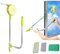 Window Cleaner, Professional U shape Window Washing Equipment with Shower Squeegees,Telescoping pole Extends from 0.6m to 1.4m,Bendable Dusters Glass Cleaning Tools for Ceilings Fans,Indoor/Outdoor