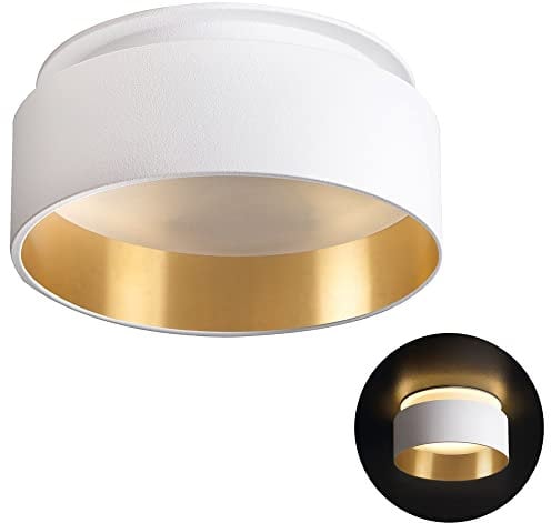 SSC-LUXon LED Einbau Deckenlampe Sudara mit indirekter Beleuchtung inkl. LED 4W warmweiß 230 Volt - Einbau Design Spot Gold weiß