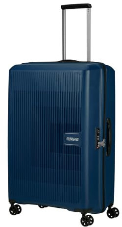 American Tourister Aerostep - Spinner L, Erweiterbarer Koffer, 77 cm, 101.5/109 L, Blau (Navy Blue)