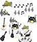 zhuanghan 32 Pcs Rock Star Happy Birthday Cake Topper Music Notes Cupcake Decoration Electric Guitar Themed Cake Decoration for Birthday Party Supplies