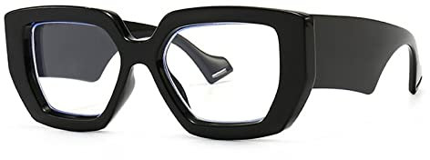 HPIRME Brillen für Frauen Vintage Square Eyewear Damen Weiß Schwarz Brillengestell, 4, Einheitsgröße