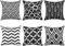 TIDWIACE 6er Set Dekorativen Outdoor Kissen Schwarz 50 x 50 cm, Geometrische Kissenbezüge Quadratische Kissenhülle für Sofa Wohnzimmer Zierkissen für Schlafzimmer, Sofa, Stuhl, Bett, Garten Dekor