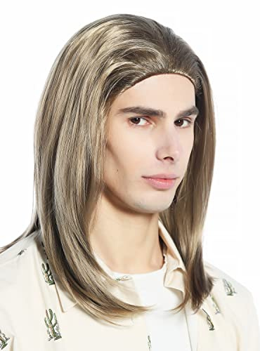 WIG ME UP - CW-047-KII12 Perücke Damen Herren Karneval Fasching blond glatt lang halblang Gigolo Schönling