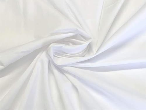 Burlas Stoff aus 100 % Baumwolle für Kunst & Handwerk, Schneidern, Quilten, Nähen, Bettwäsche, Kissenbezüge, Wimpelkette, 150 cm extra breit von BURLAS (Weiß, 1 Meter)