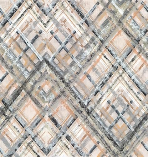 Livingwalls Vliestapete - Karo Tapete in Beige, Grau und Braun - Wandtapete für verschiedene Räume - Wandbild XXL 2,65 m x 2,80 m