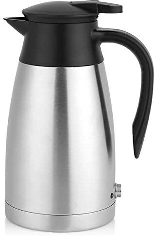 FairUo Kettles, 1000Ml Stainless Steel Car Kettle, 12V Car Heating Mug, Vehicle Drinking Coffee Tea Water Heating Cup， Auto-Shut Off, Boil-Dry Protection/Silver/17 * 13 * 25Cm
