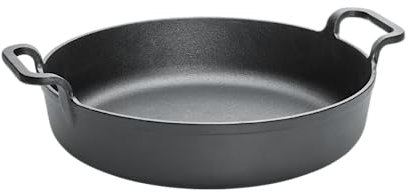 CHEF CUISINE Gusseisenpfanne, Grillpfanne, Induktion, 31 cm, auch auf dem Grill und im Backofen, matt emailliert, Antihafteffekt für fettarmes Braten von Fisch, Fleisch und Gemüse