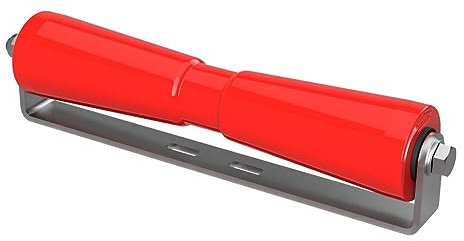 SUPROD Polyurethan Kielrolle mit Halter Sliprolle Bootstrailer Sliphilfe verzinkt 400 mm, rot
