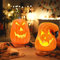 Halloween Deko LED Kürbis Lampe, LED Kürbis Deko Halloween Licht, Kürbis Halloween LED Kerzen, Ausgehöhlte Kürbis LED Kerze Lampe Batteriebetrieben für Halloween Dekoration, Party Tischdeko (A+B)