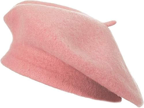 SARIMON Wool French Beret Hat for Men and Women in Plain Colours