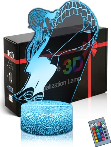DAHEYMA 3D-Stimmungslampe Illusion Darling Franxx Figur LED Anime Nachtlicht Manga Tischlampe 16 Farben ändern sich mit Fernbedienung, Geschenke für Urlaub, Schlafzimmer Dekor Nr. 2364