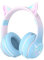 Xunpuls Auriculares Bluetooth para Niños con Micrófono,Cascos Inalambricos niña,Sonido Estéreo,Oreja de Gato con Luz LED Auriculares para Movil,Tablet,para Regalo de cumpleaños,Niños Niñas Adultos