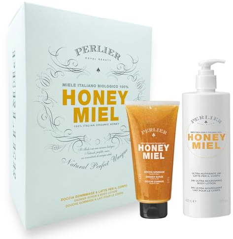 Perlier Honey Miel – Duschset Gommage 250 ml + Pflegende Körpermilch 400 ml