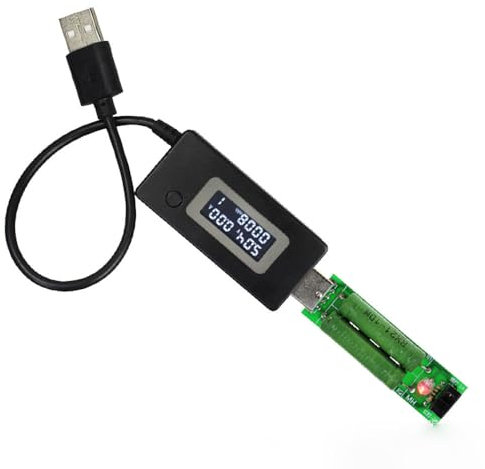 USB Current Voltage Tester Power Meter, Mini LCD Digital Display USB Detector Real-time Monitoring High Precision Socket Tester for Phone Power (Black+Load)