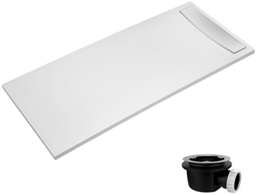 Receveur de douche antidérapant 140 x 90 JACOB DELAFON Flight Neus acrylique rectangle blanc + bonde + capot