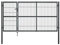 Mengtu Gartentor mit Pfosten Gartentür Zauntor Gartenpforte Hoftor Zauntür Tor Einfahrtstor Gartenzaun Pforte mit Schloss und Schlüssel 350×140 cm Anthrazit Garten Möbel