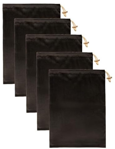 Valante Set aus Mikrofaser-Aufbewahrungsbeuteln mit Kordelzug für Intimprodukte (großes schwarzes Set)