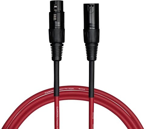 CASCHA Standard Line Microphone Cable (XLR), Red, 9 m