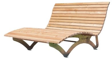 SCALANT Waldsofa Classic Inkl. Auflage (dunkelgrau) + Schutzhülle, Lärche, für 2-3 Personen, Sonneliege, Außenliege, Wellenliege, Relaxliege, Holzliege für den Garten, feuerverzinkt