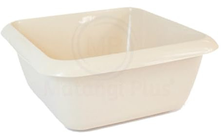(Set of 2) Square 7L TAUPE (BEIGE) Plastic Kitchen Household Cleaning Washing Up Sink, Basin Mixing Bowl