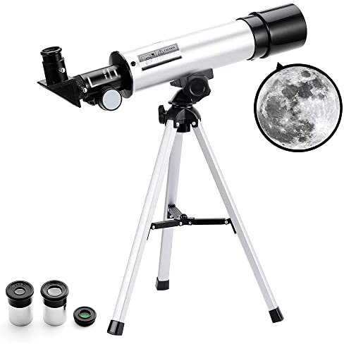 Telescope for Kids, Astronomical Telescopes Zoom 90X HD 50/360mm Telescopes Portable Refractor Spotting Scope With Tripod, Outdoor Telescope for Adults, Kids and Beginner